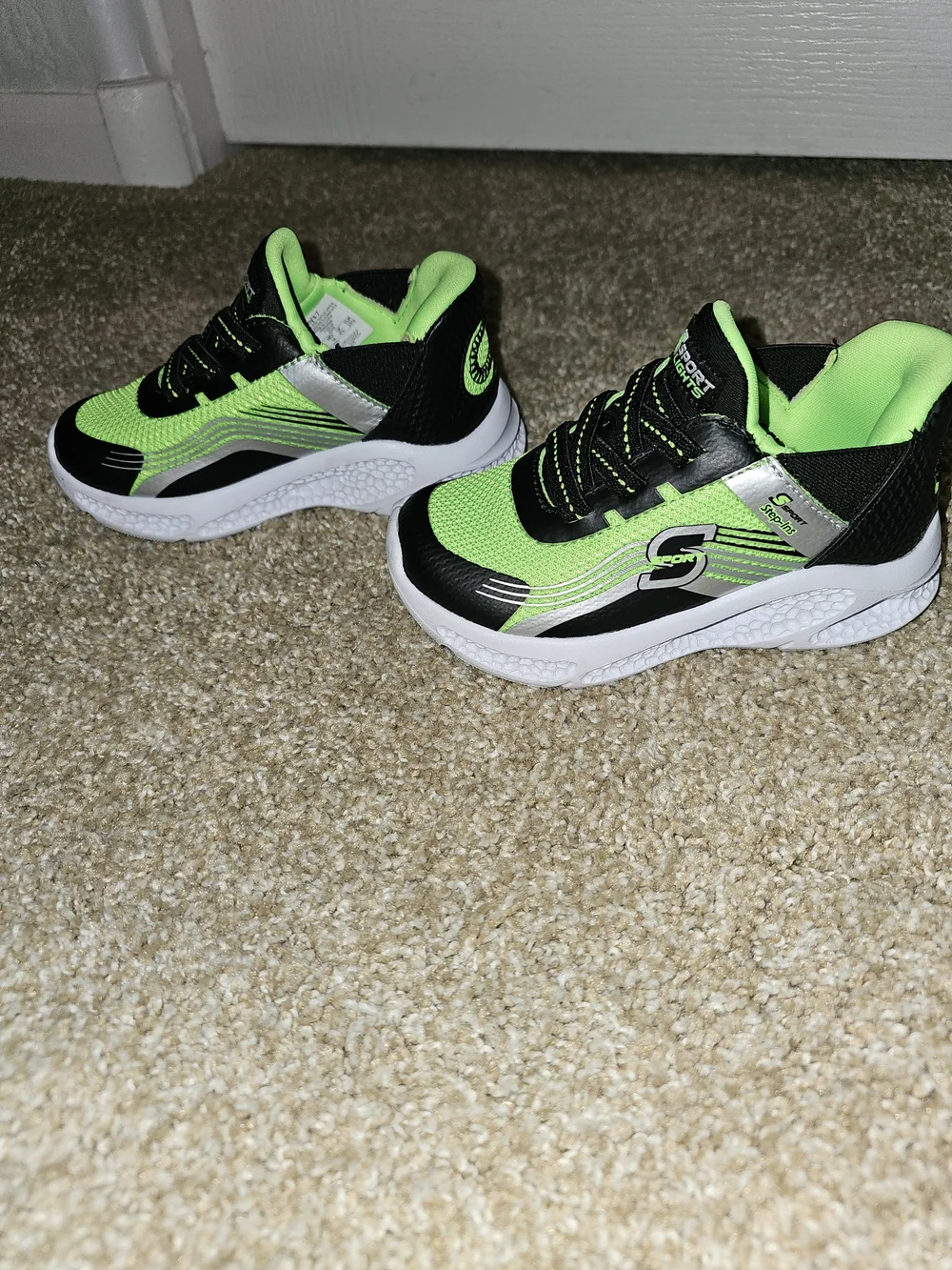 Kids Neon Green & Black Athletic Sneakers - Sport Design